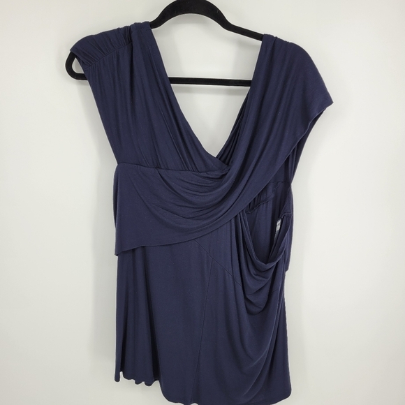 Lane Bryant Dark Blue Wrap Front Top NWT Size 24 - Picture 5 of 11
